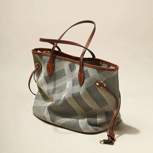 2025 New Casual Fashion Canvas Tote Bag Large Capacity Women's Handbag New Simple Style Travel Bag Fitness Bag