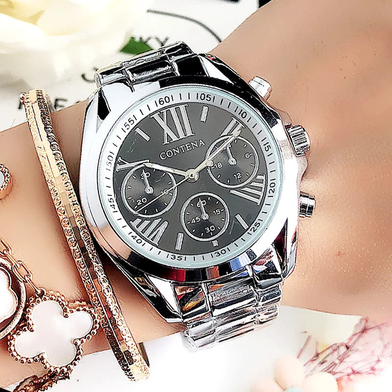 Stainless Steel Roman Numeral Watch