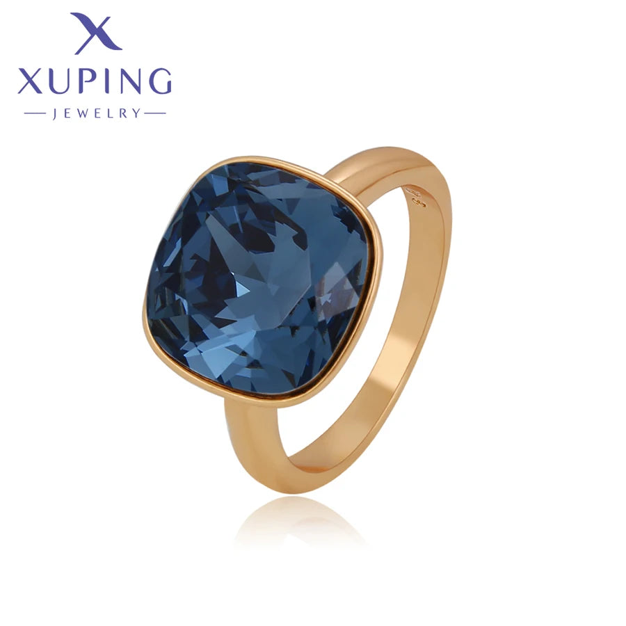 Gold Plated Teardrop Crystal Ring