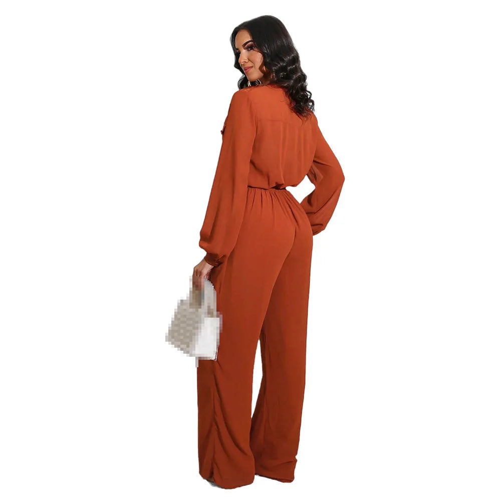 Elegant Full Length Pocketed Knit Jumpsuit for Women