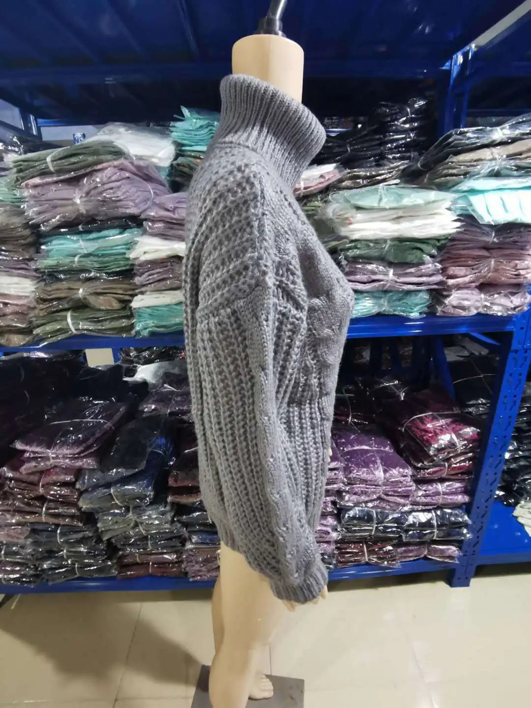 Oversized Chunky Knit Turtleneck Sweater for Women