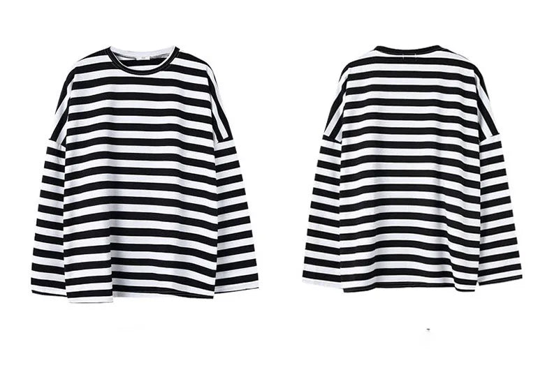 Striped Knit Long Sleeve Tee