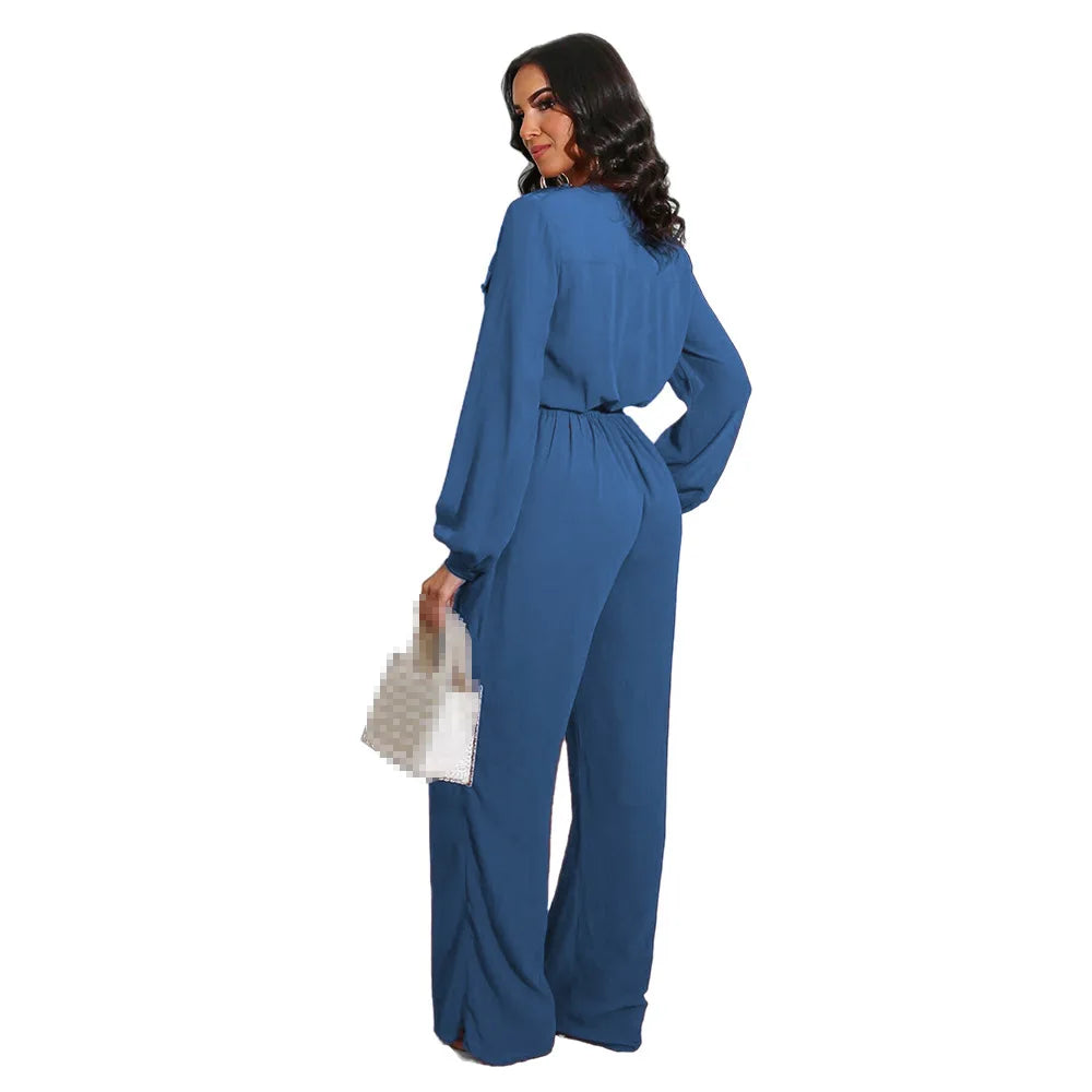 Elegant Full Length Pocketed Knit Jumpsuit for Women