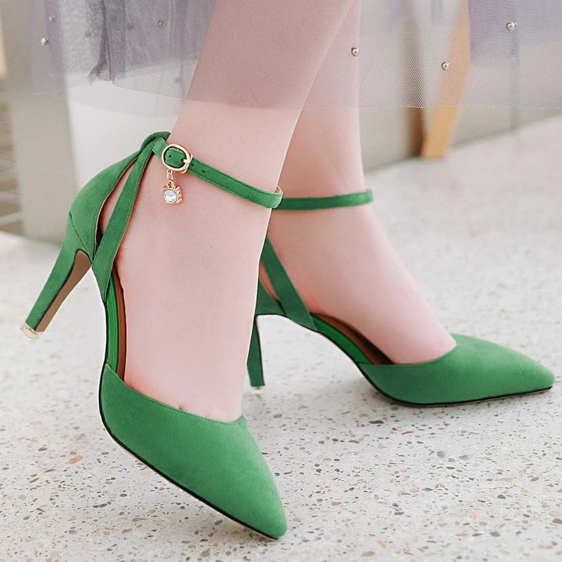Elegant Pointed Toe Buckle Pumps