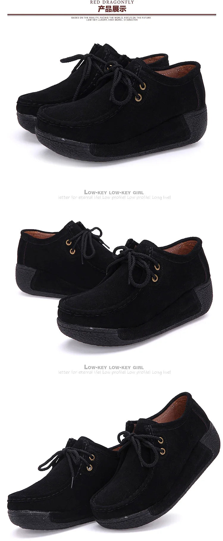 Lace Up Leather Platform Loafers