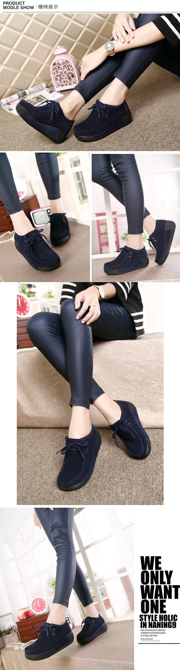 Lace Up Leather Platform Loafers