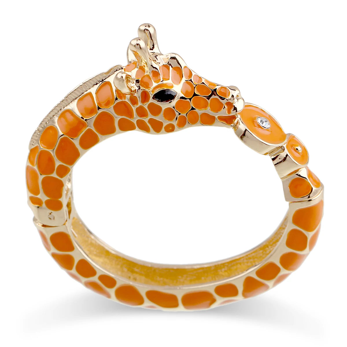 Gold Plated Zebra Enamel Statement Cuff Bracelet for Women