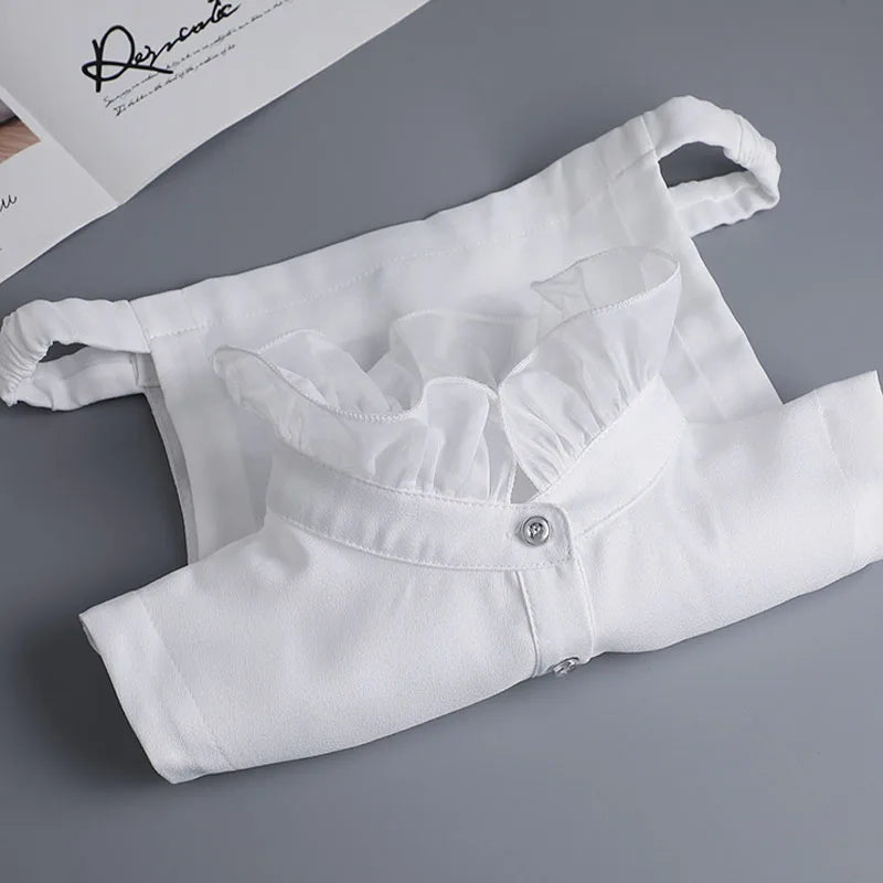 White Fake Collar Shirt Women Shawl Detachable Shirt Collar Lace False Collar Lapel Blouse Women Clothes Accessories Faux Col
