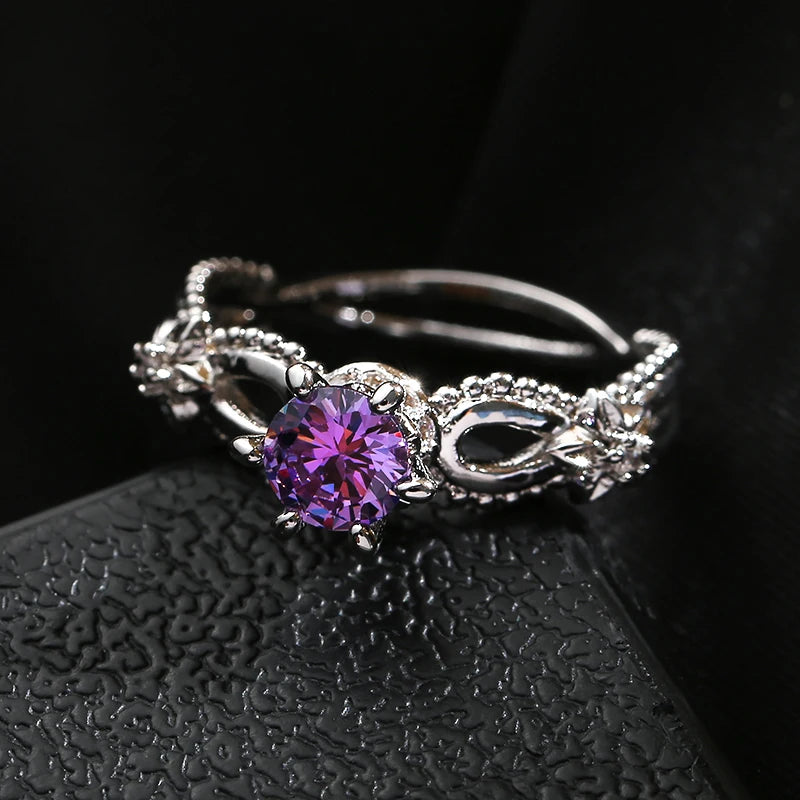 Pink Princess Cut Zircon Ring