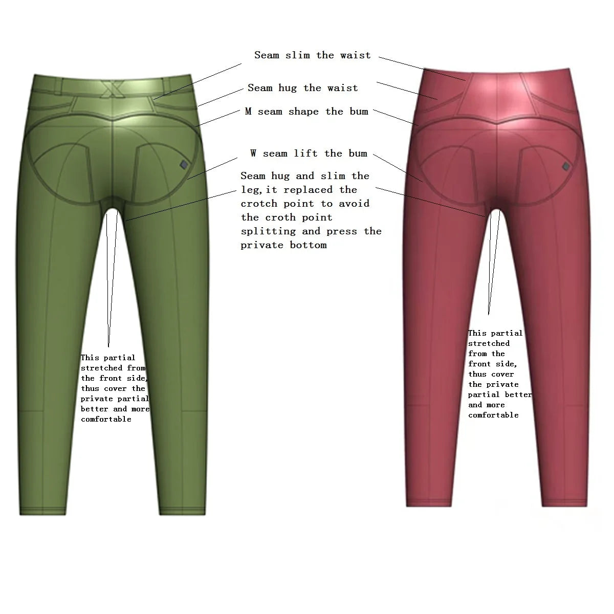 High Stretch Metallic Faux Leather Leggings for Women