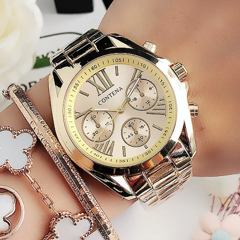 Stainless Steel Roman Numeral Watch