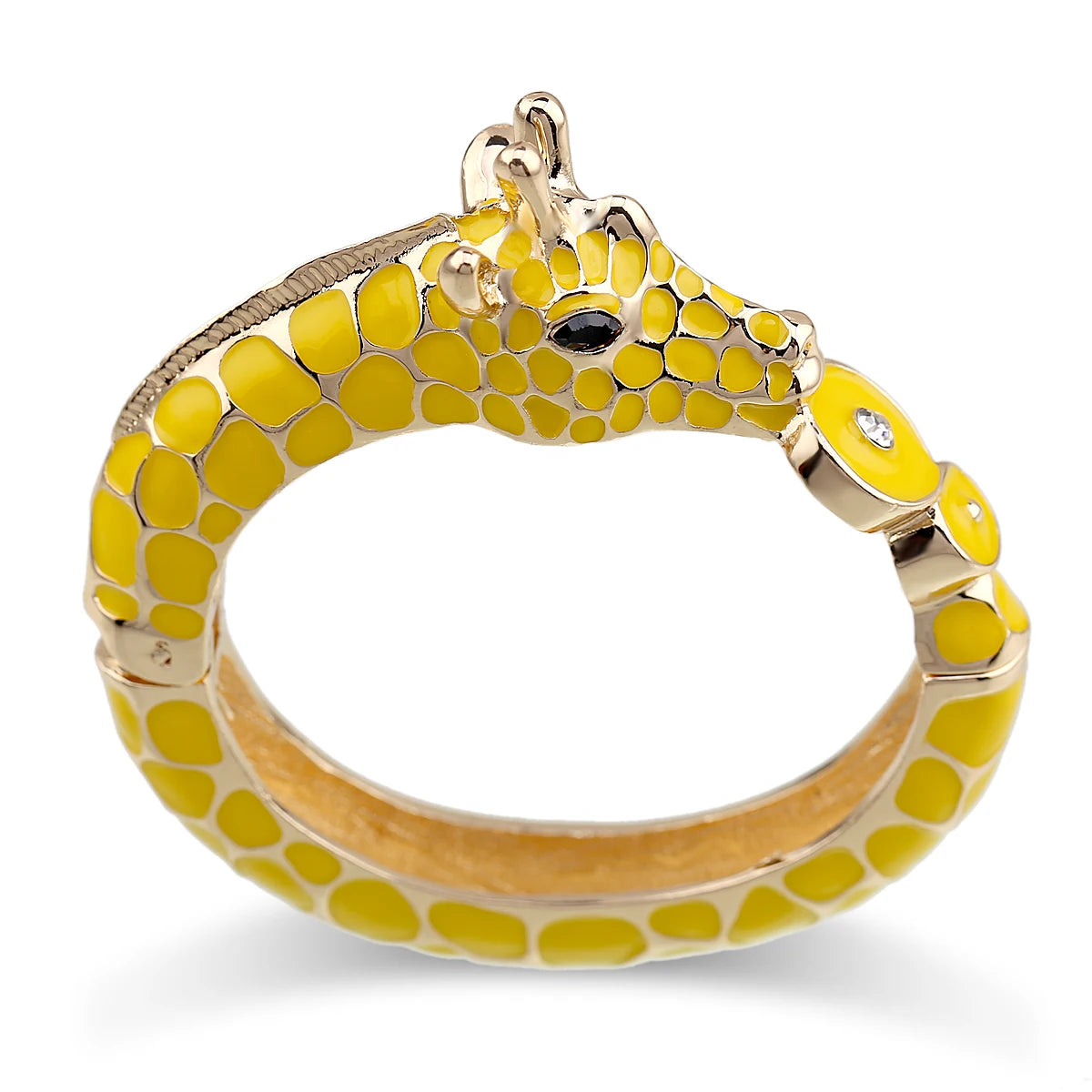 Gold Plated Zebra Enamel Statement Cuff Bracelet for Women