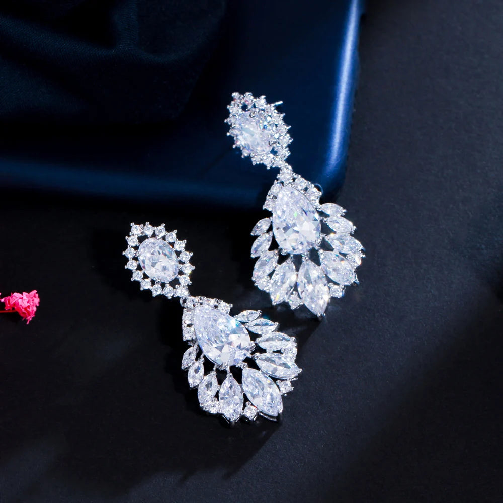 Elegant Cubic Zirconia Chandelier Drop Earrings for Women