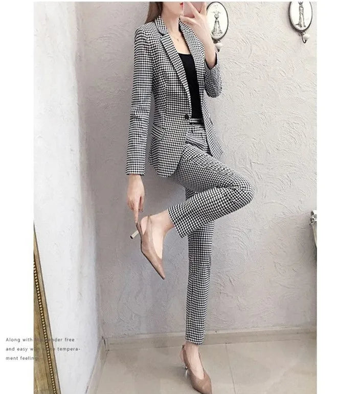 Breathable Plaid Suit Set