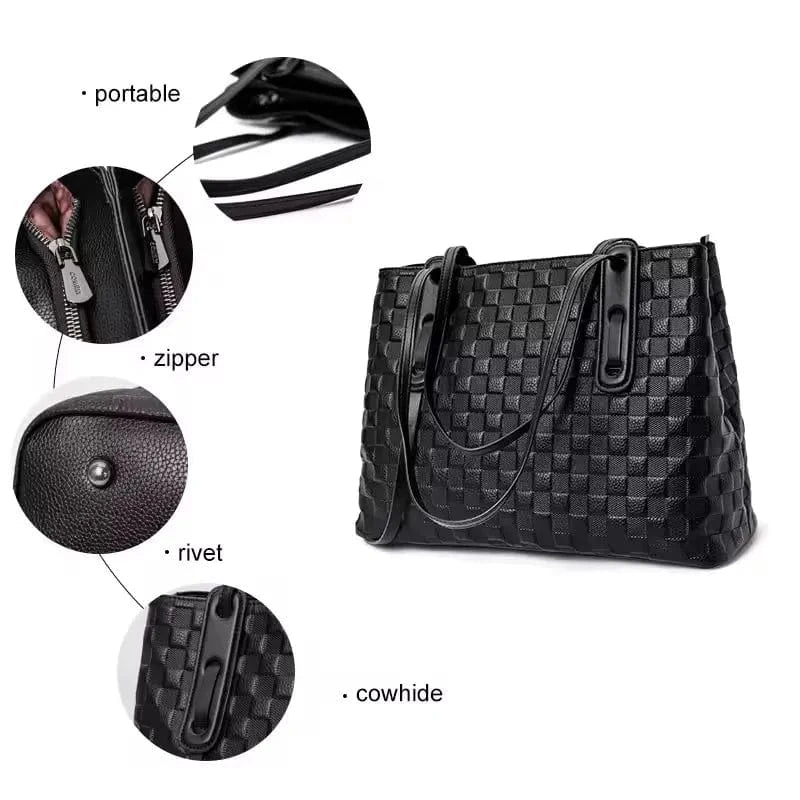 2025 New Designs Genuine Leather Women's Tote Bag with Large Capacity Printed Cowhide One Shoulder Handbag