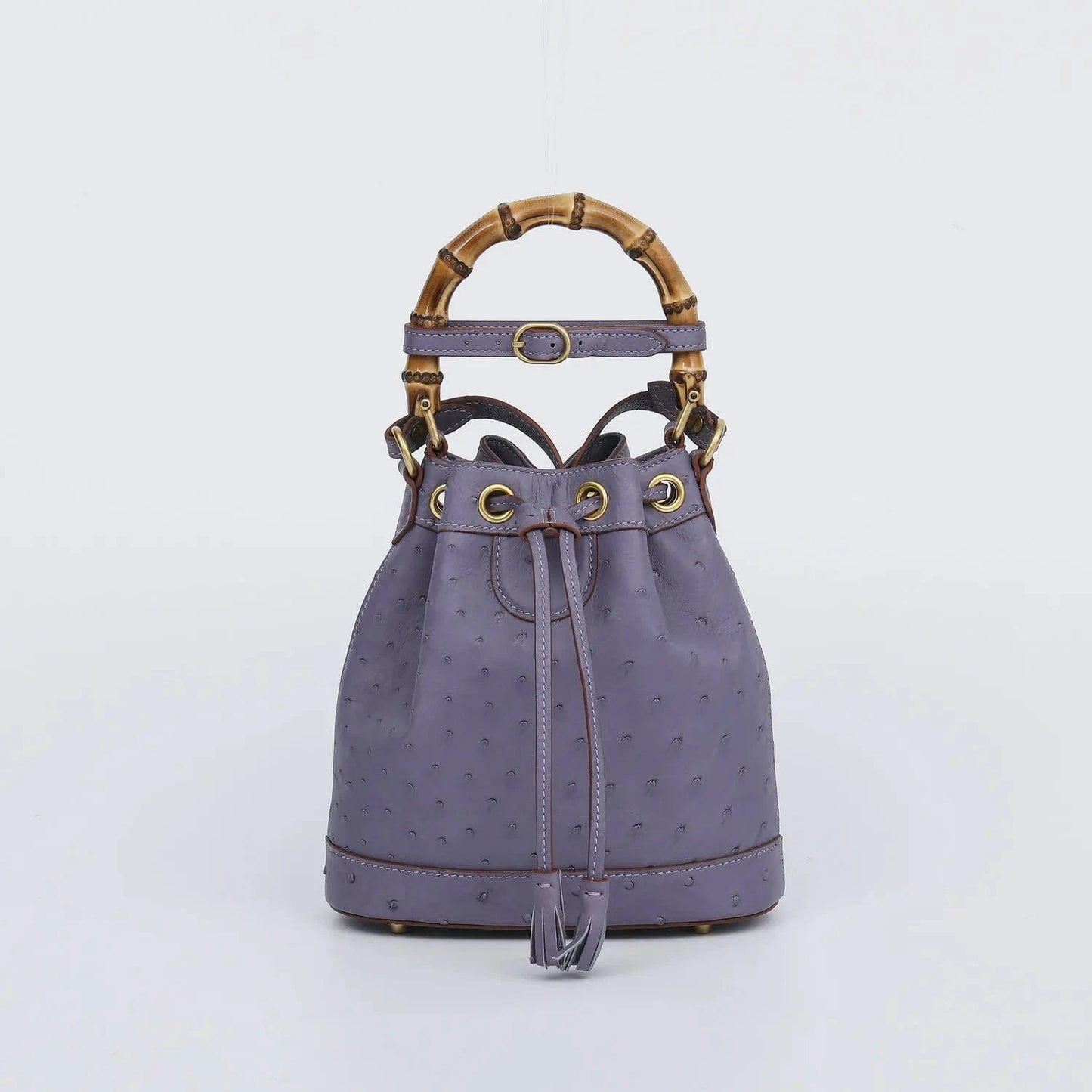 2025 New Ostrich Leather Women's Top-handle Bags Fashion Genuine Leather Lady Bucket Bag Luxury Shoulder Crossbody Bag