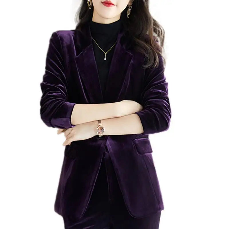 Purple Velvet Two-Piece Suit