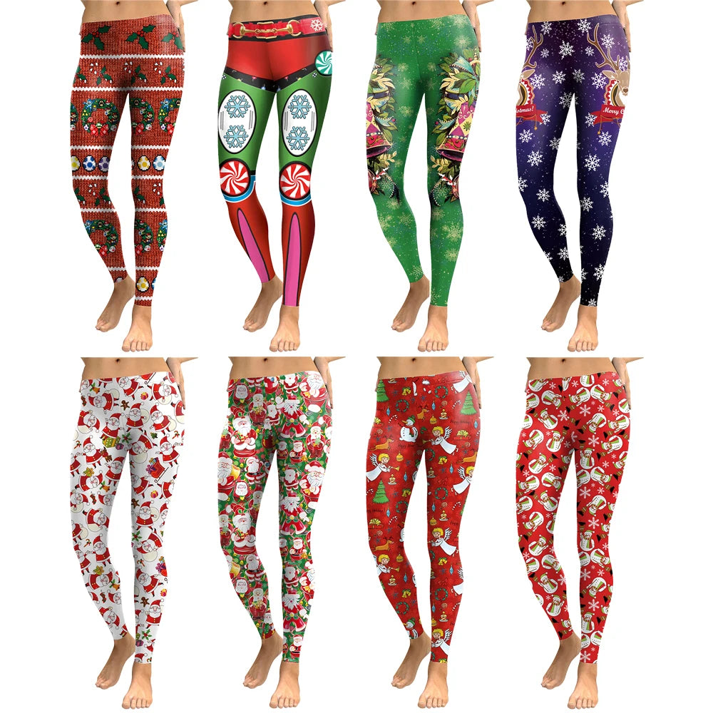 Warm Cozy Festive Christmas Knit Leggings for Women