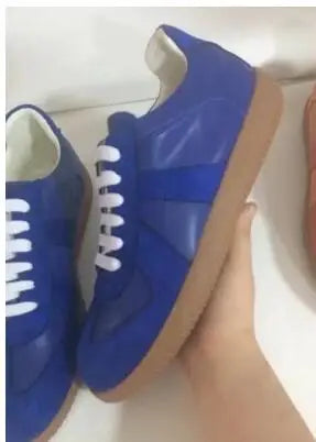 Elegant High Quality Red Leather Lace Up Low Top Running Shoes For Men