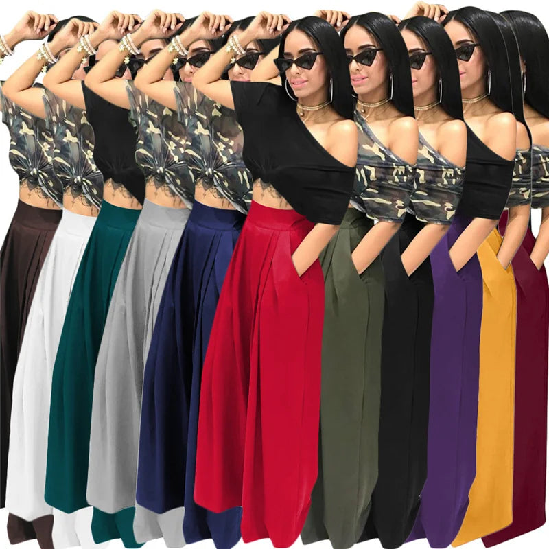 Pleated Front Palazzo Pants