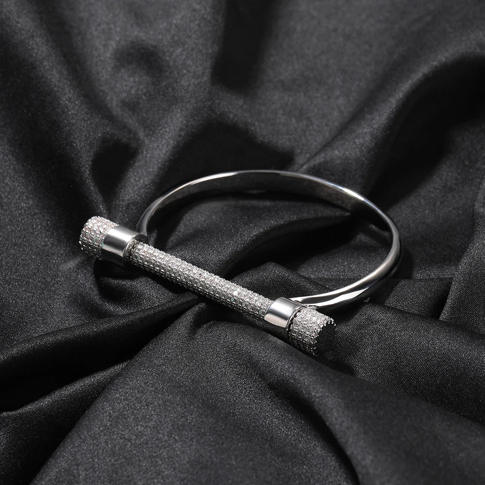 2025 Fashion New Design Brass CZ Bracelets Women Men Bangle Adjustable Bracelet Men Hip Hop Jewelry Wholesale Price