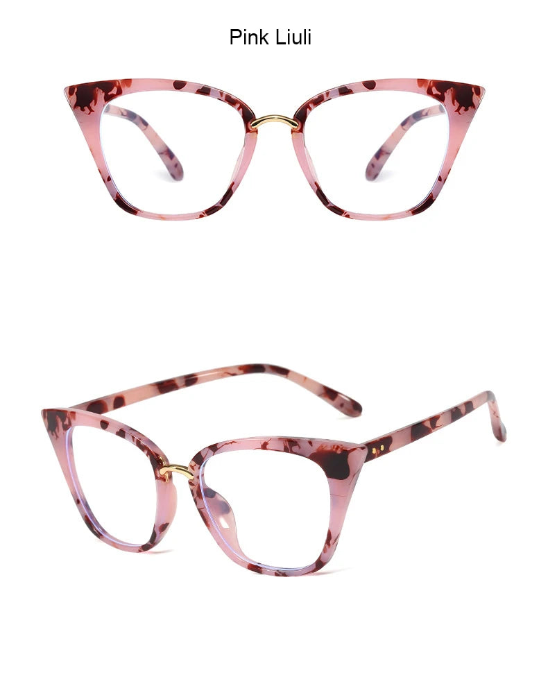 Leopard Blue Light Filter Prescription Glasses for Women