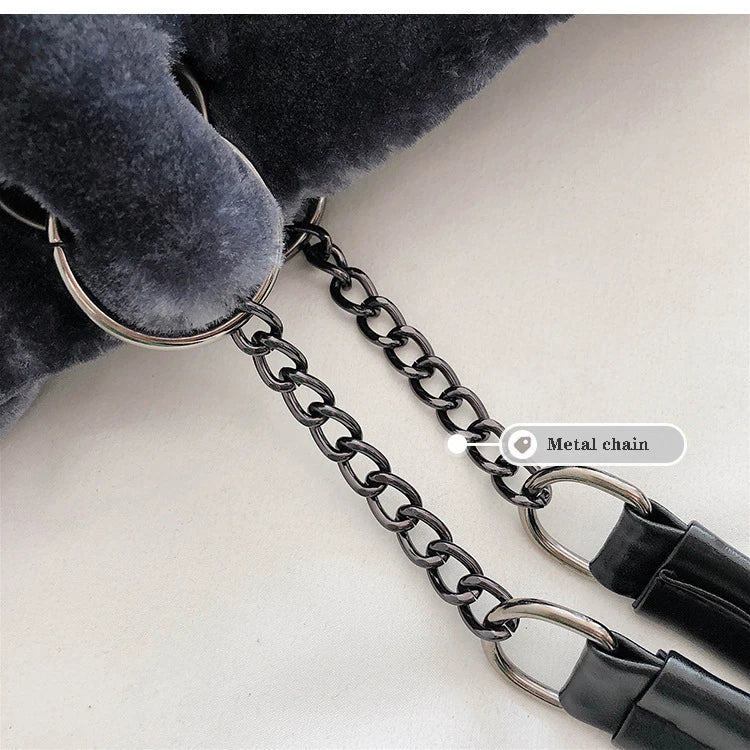 Soft Plush Large Capacity Luxury Shoulder Bag for Women