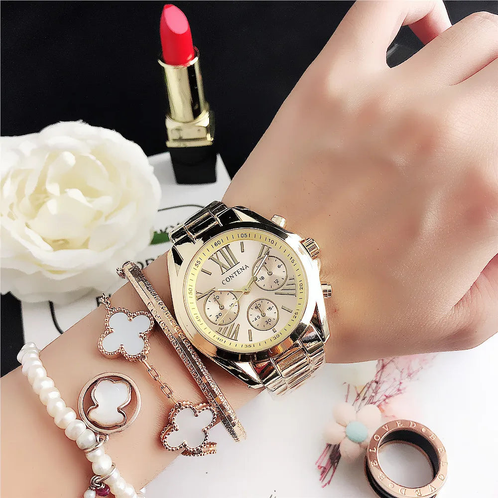 Stainless Steel Roman Numeral Watch