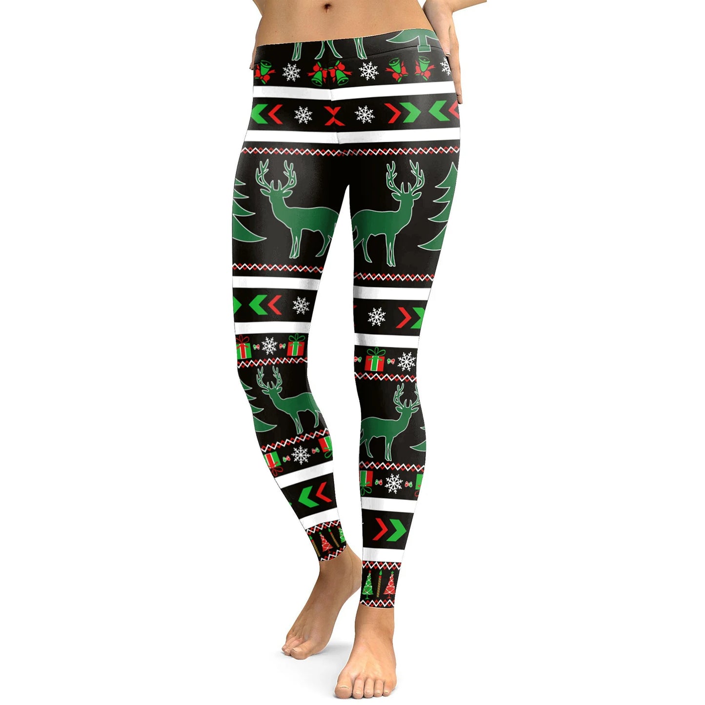 Warm Cozy Festive Christmas Knit Leggings for Women