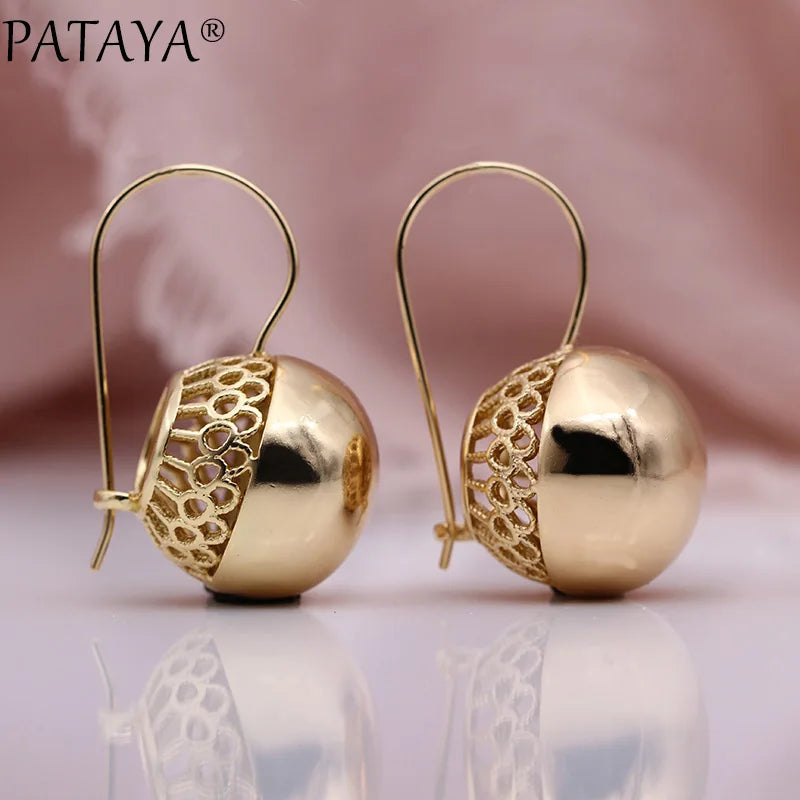Rose Gold Spherical Dangle Earrings