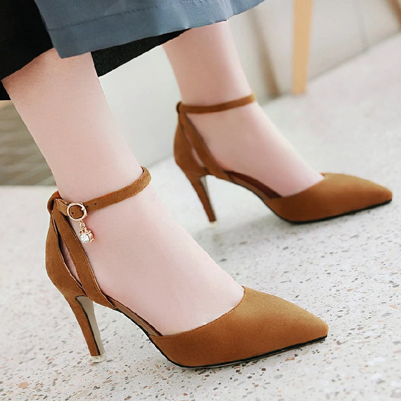 Elegant Pointed Toe Buckle Pumps