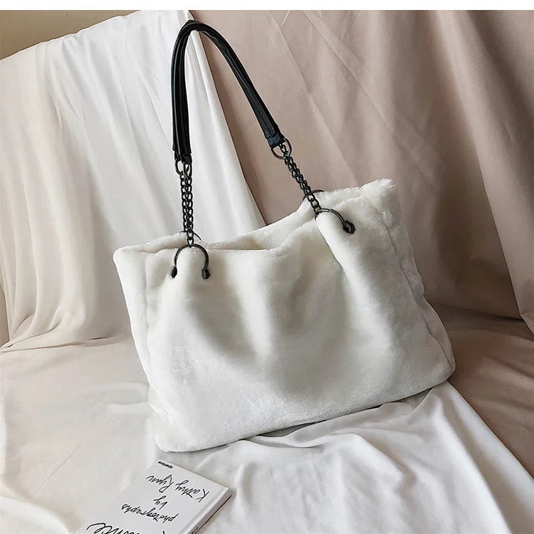 Soft Plush Large Capacity Luxury Shoulder Bag for Women