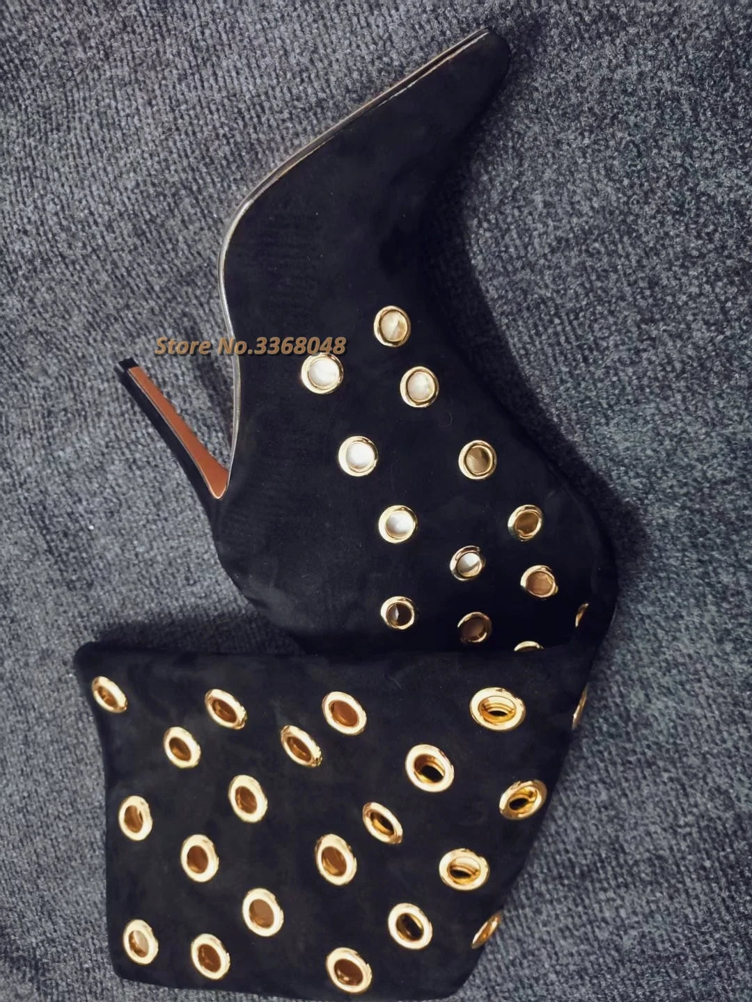Suede Knee High with Metal Hollow Detailing Boots for Women