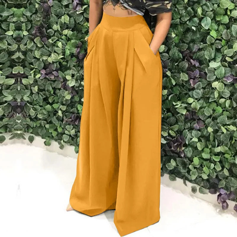 Pleated Front Palazzo Pants