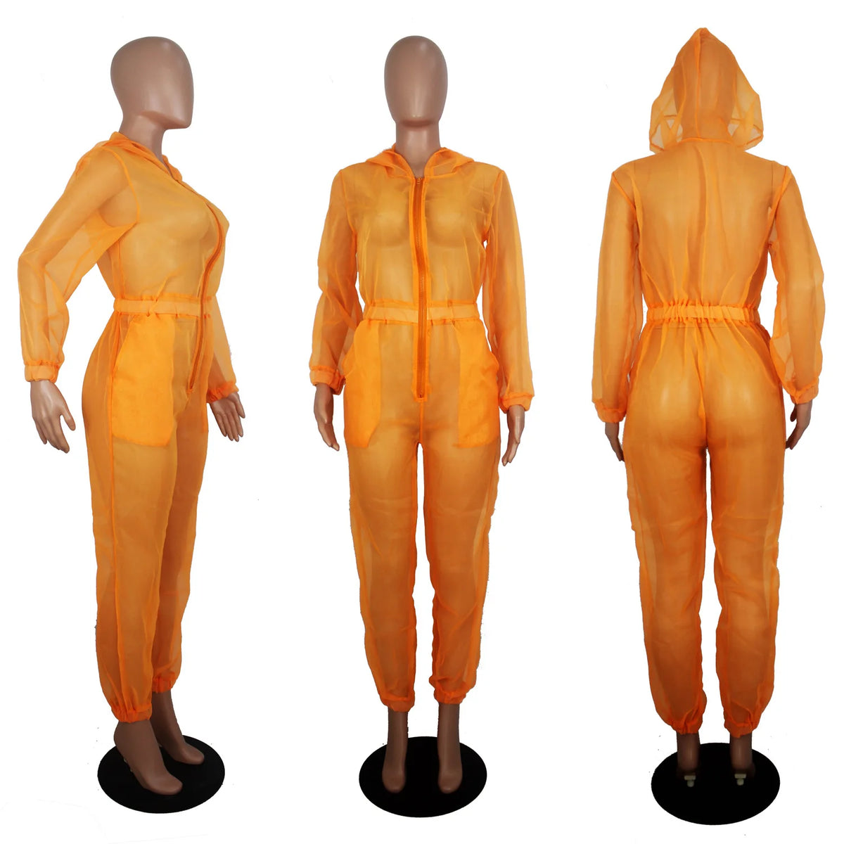 Full Length Pocketed One Piece Jumpsuit Outfit for Women