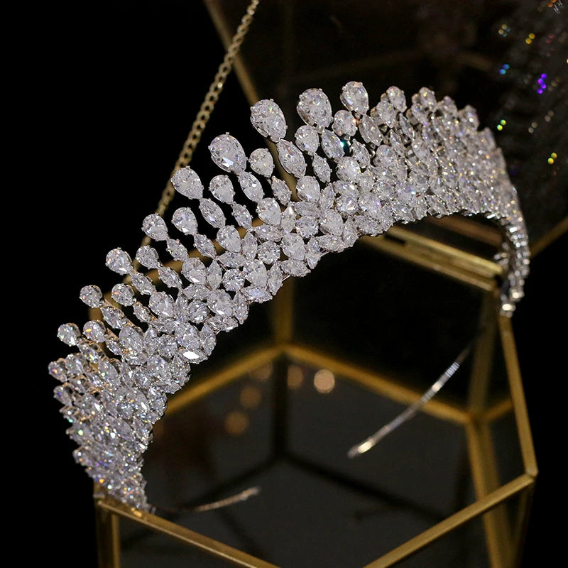 Elegant Full Crystal Bridal Wedding Crown for Women