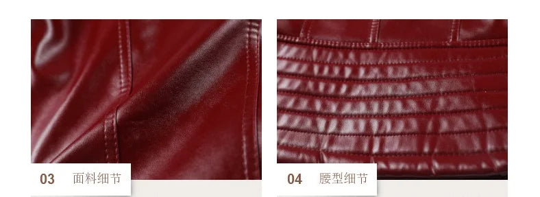 Slim Fit Cropped Faux Leather Coat