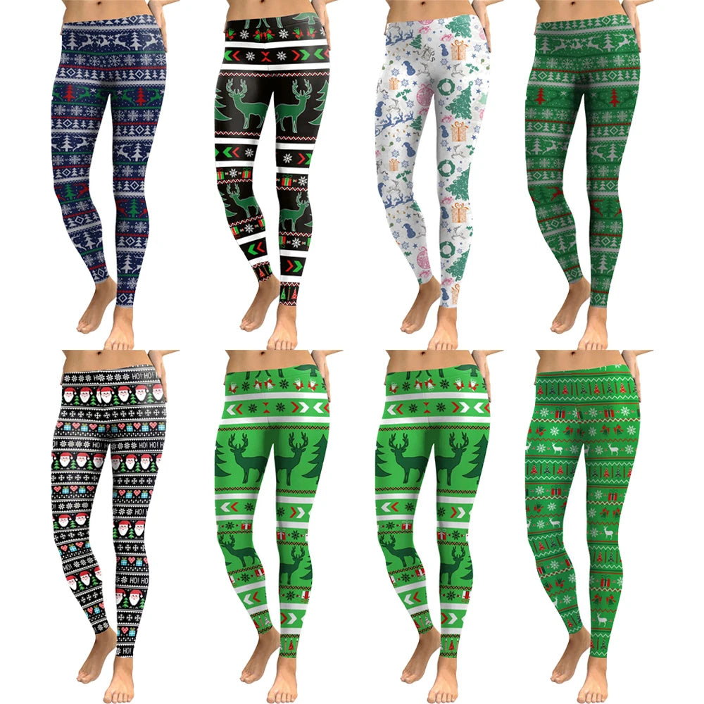 Warm Cozy Festive Christmas Knit Leggings for Women