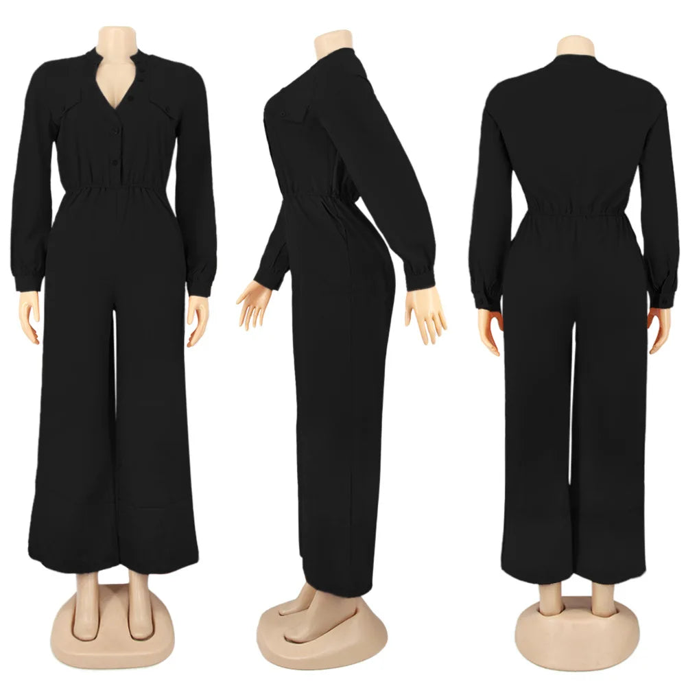 Elegant Full Length Pocketed Knit Jumpsuit for Women