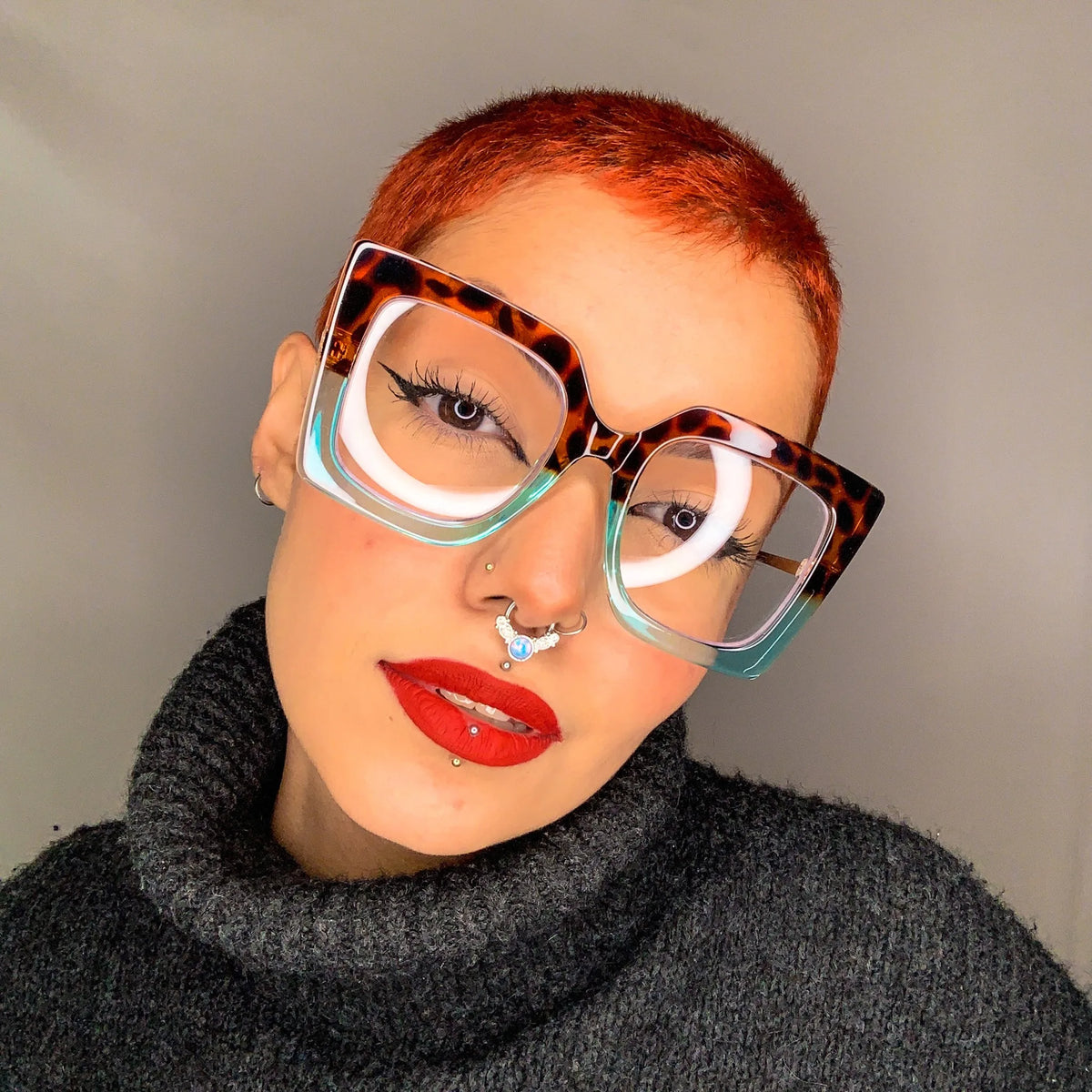 Oversized Leopard Blue Light Blocking Reading Glasses for Women