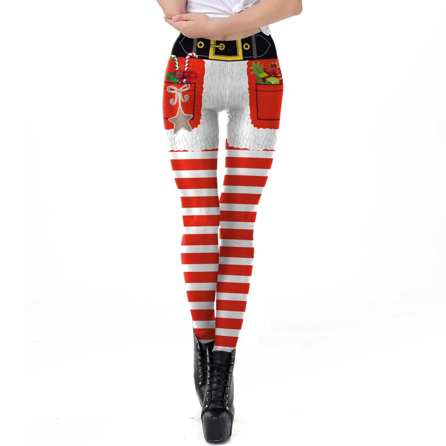 Warm Cozy Festive Christmas Knit Leggings for Women