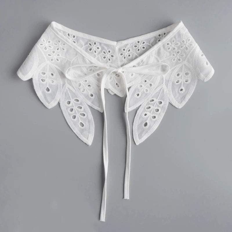White Fake Collar Shirt Women Shawl Detachable Shirt Collar Lace False Collar Lapel Blouse Women Clothes Accessories Faux Col