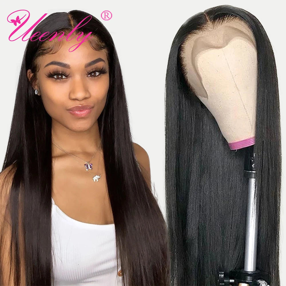 Transparent Lace Front Human Hair Brazilian Straight Wig For Women