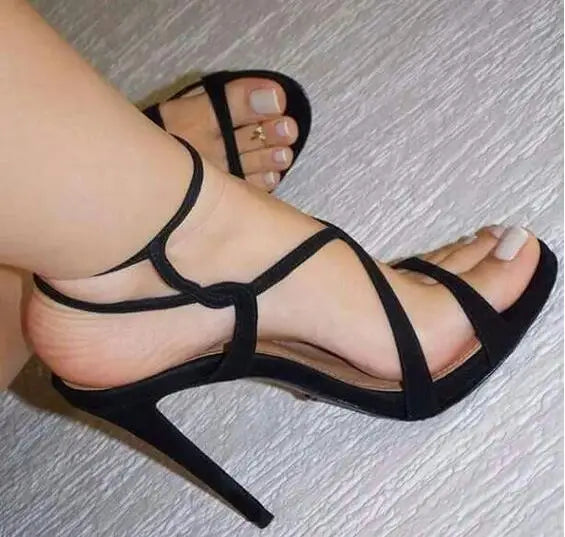 Minimalist Narrow Strap Stiletto Evening Sandals For Women