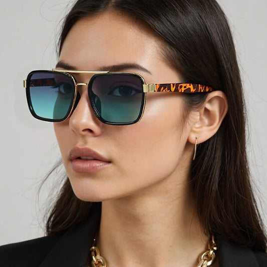 2025 New Design Luxury Colorful Fashion Sunglasses Women Sun Glasses Premium Vintage Square Shades Thick Fashion Sunglasses