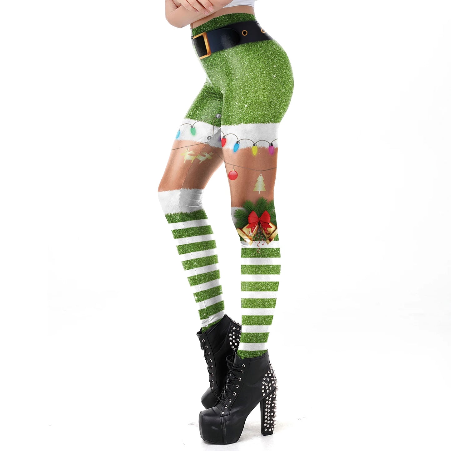 Cozy High Waist 3D Christmas Print Leggings for Women