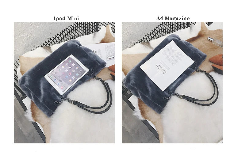 Soft Plush Large Capacity Luxury Shoulder Bag for Women