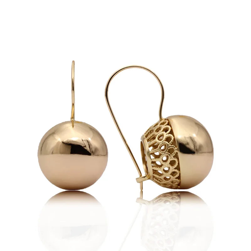 Rose Gold Spherical Dangle Earrings