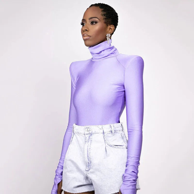 Long Sleeve Stretch Slim Fit One Piece Jumpsuit for Women