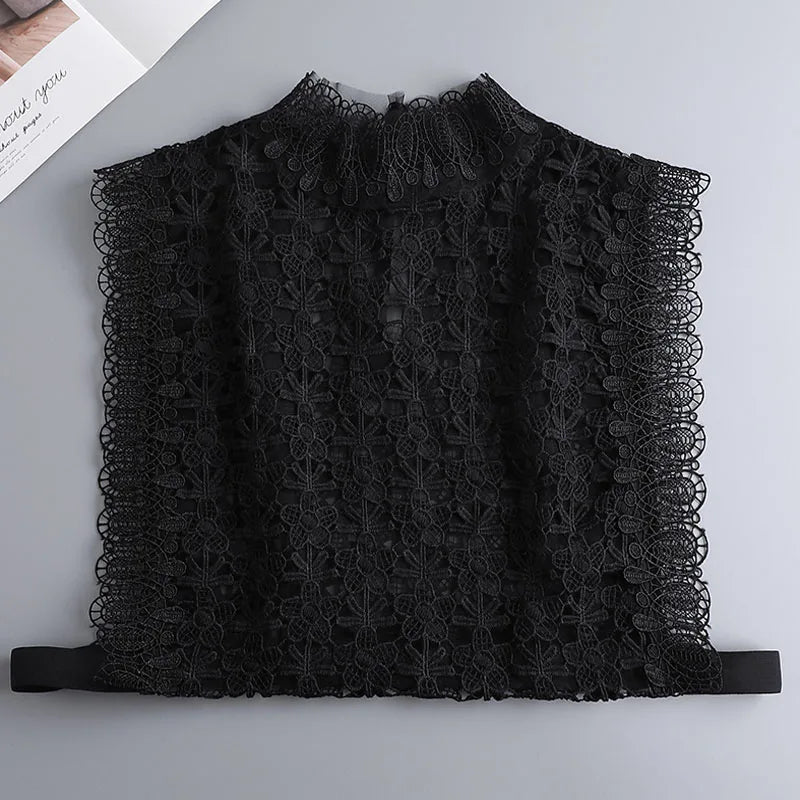 White Fake Collar Shirt Women Shawl Detachable Shirt Collar Lace False Collar Lapel Blouse Women Clothes Accessories Faux Col